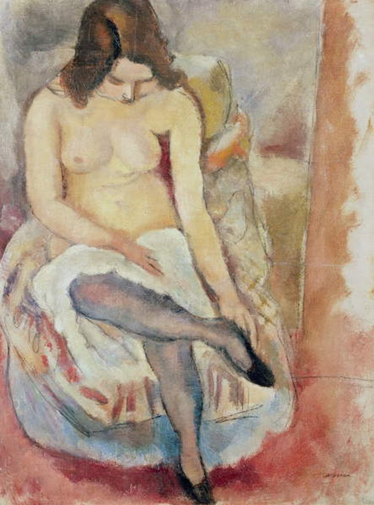 Detail of Seated Woman by Jules Pascin