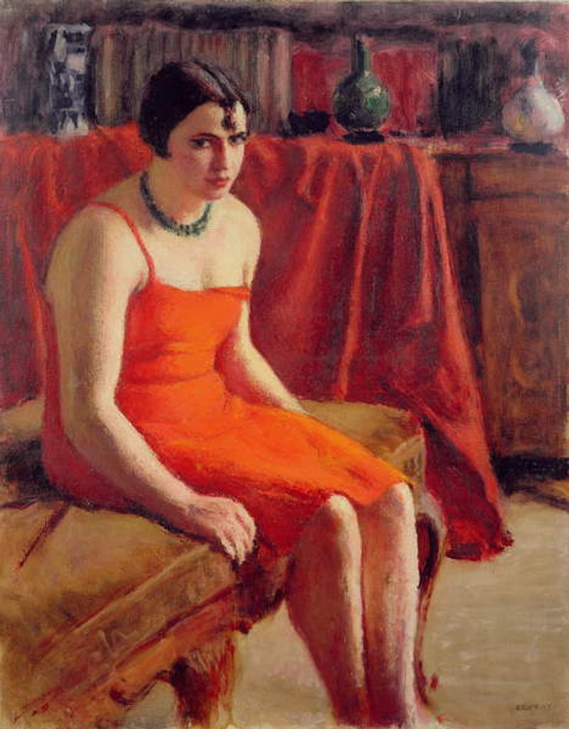 Detail of Seated Woman in a Red Dress, 1929 by Roderic O'Conor