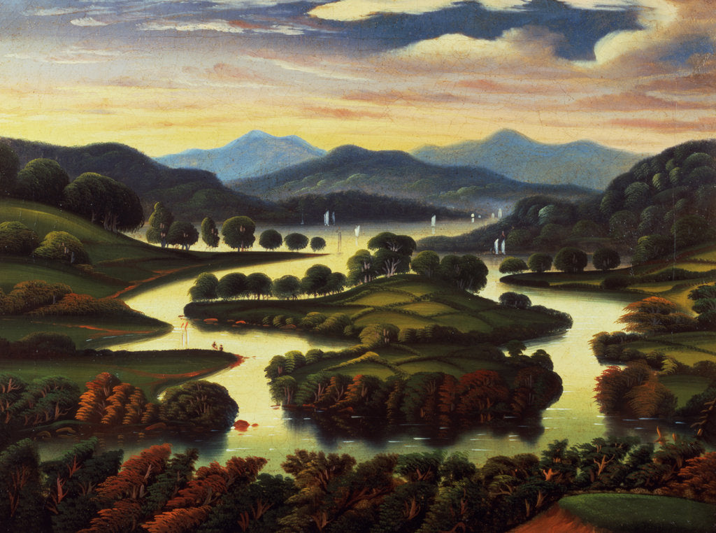 Detail of Landscape c.1850 by Thomas Chambers