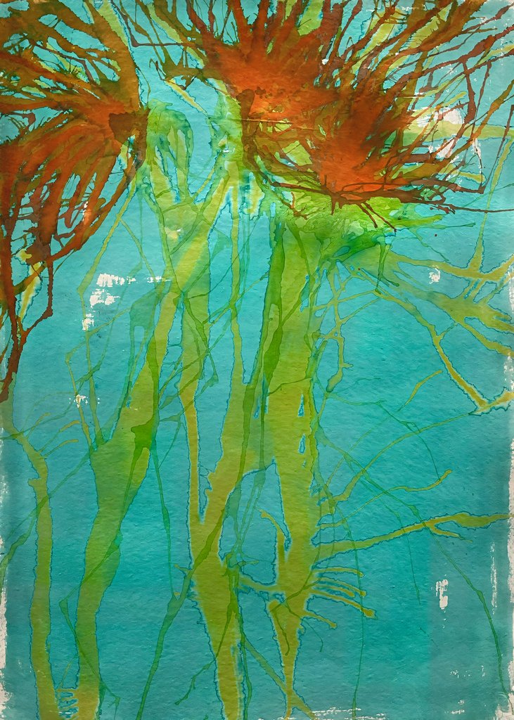 Detail of Orange wildflowers, 2021 by Courtenay Kusitor