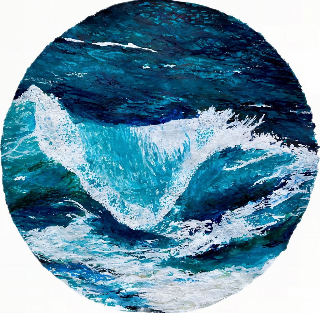 Detail of Where the ocean leaps towards the shore, 2023 by Courtenay Kusitor