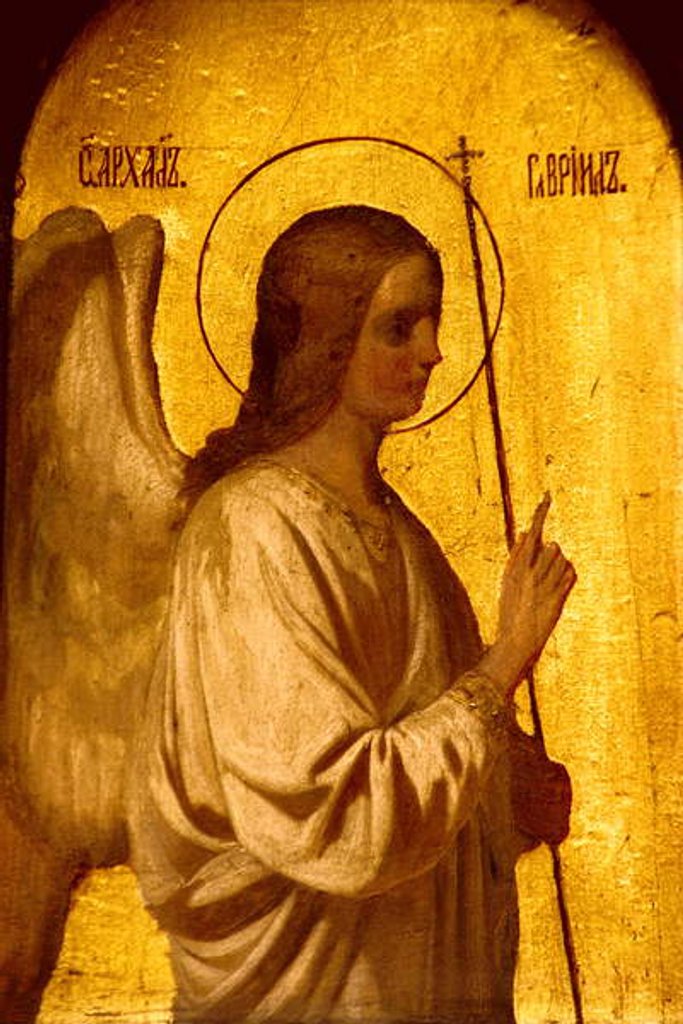 Detail of Detail of the iconostasis depicting the Angel of the Annunciation, 1861 by Evgraf Sorokine
