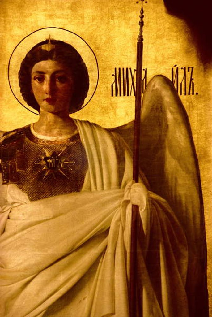 Detail of Detail of the iconostasis depicting the Archangel St. Michael, 1861 by Evgraf Sorokine