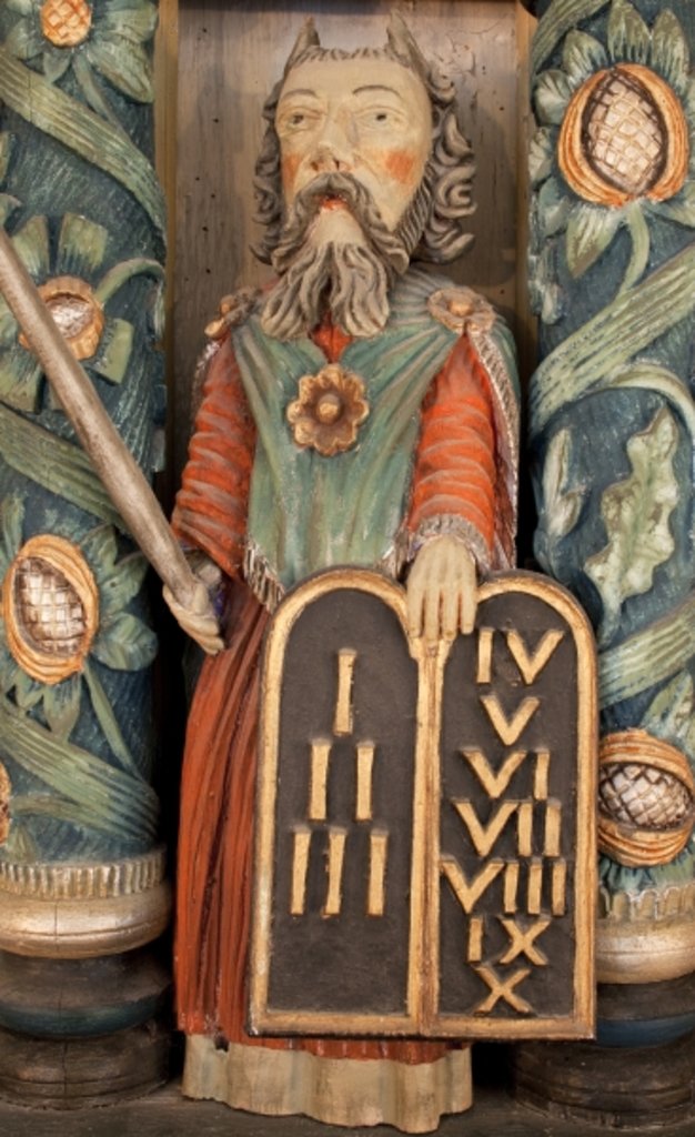 Detail of Moses, detail of the altarpiece by Norwegian School