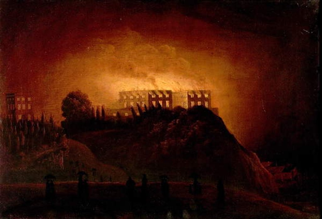Detail of Nottingham Castle on Fire, 10 October 1831, mid-19th century by Henry Dawson
