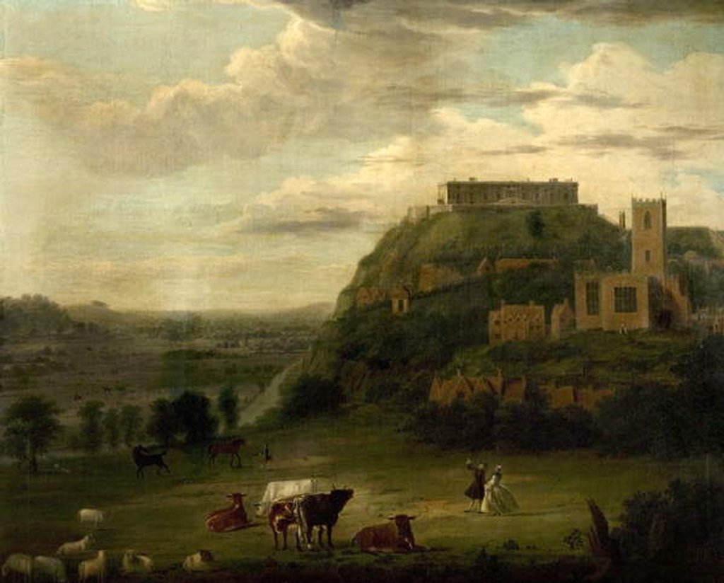 Detail of View of Nottingham Castle with St Nicholas' Church and Houses, c.1742-50 by Paul Sandby