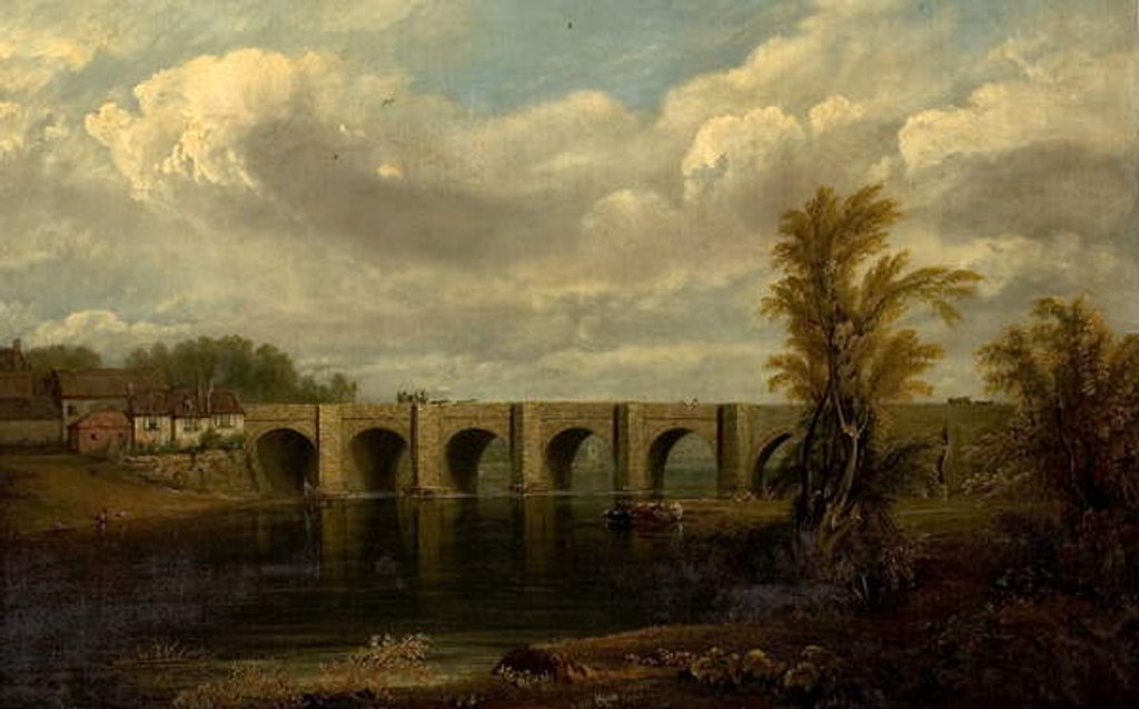 Detail of Old Trent Bridge, Nottingham, 1825 by John Rawson Walker