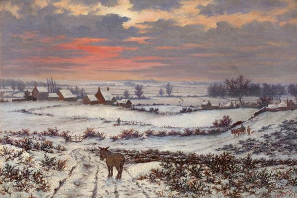 Detail of Snow Piece, Bulwell Forest, Nottinghamshire by Thomas Barratt