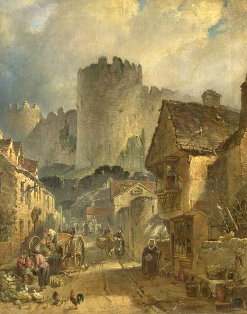 Detail of Conway Castle, North Wales, 1861 by Charles Tattershall I Dodd