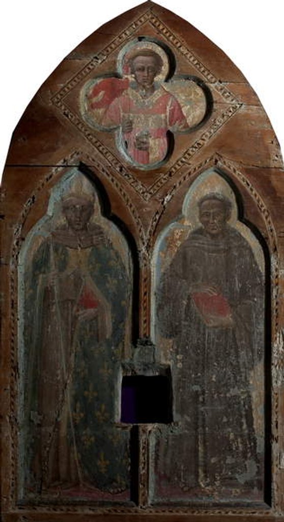 Detail of St Louis of Toulouse and St Anthony of Padua with St Stephen, 14th century by Aretino Luca Spinello or Spinelli