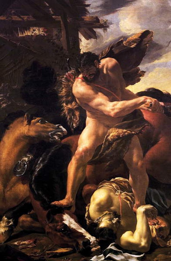 Detail of Hercules Vanquishing Diomedes, 1638-42 by Charles Le Brun