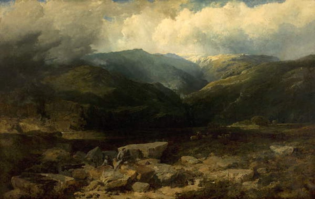 Detail of Deer Stalking in the Highlands, a Quiet Shot, 1860 by Edmund John Niemann