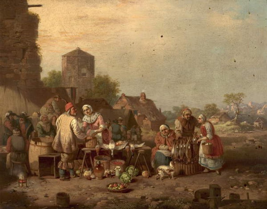 Detail of Village Market Scene by William Malbon
