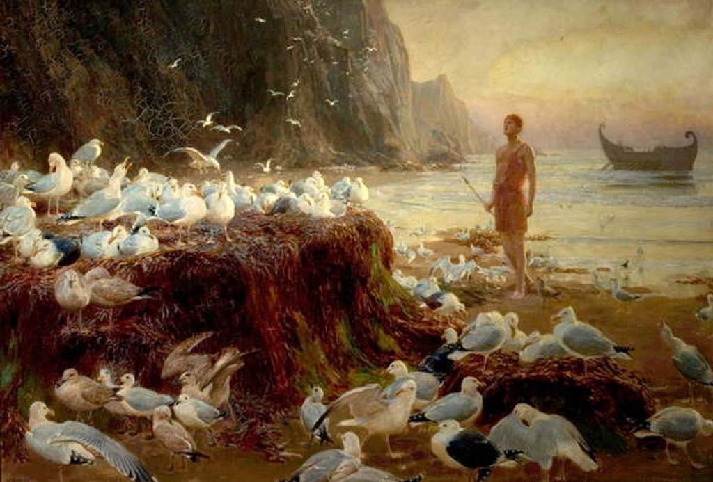 Detail of An Old World Wanderer, 1887 by Briton Riviere