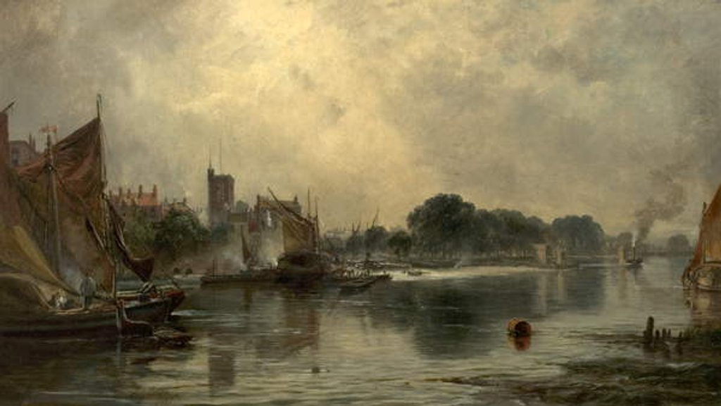 Detail of The Thames at Chiswick, London, 1865 by Samuel Bough