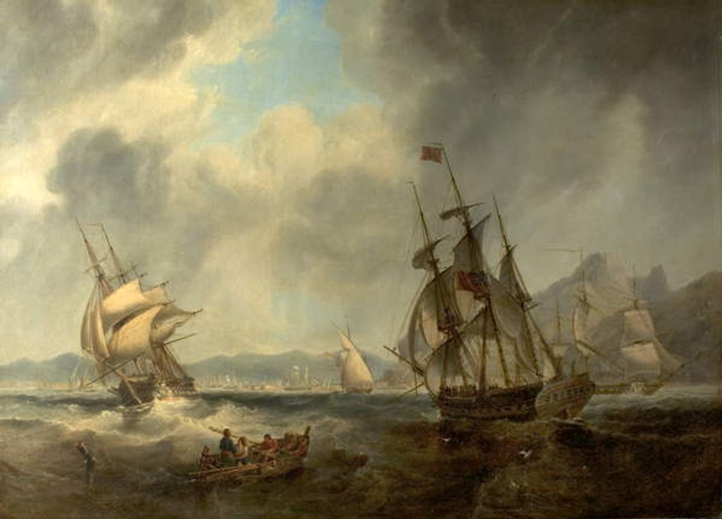 Detail of Scene in the Mediterranean, 1842 by John Wilson Carmichael