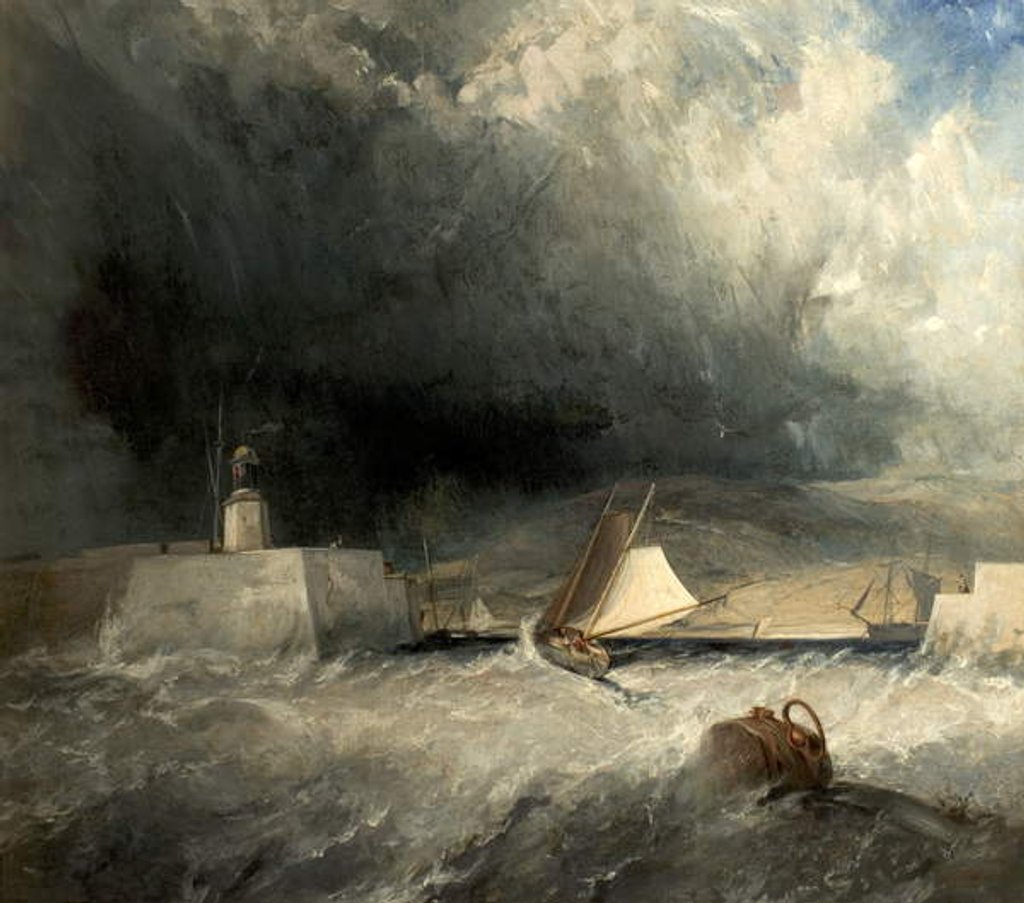 Detail of Whitby Harbour, North Yorkshire, 1836 by George Chambers