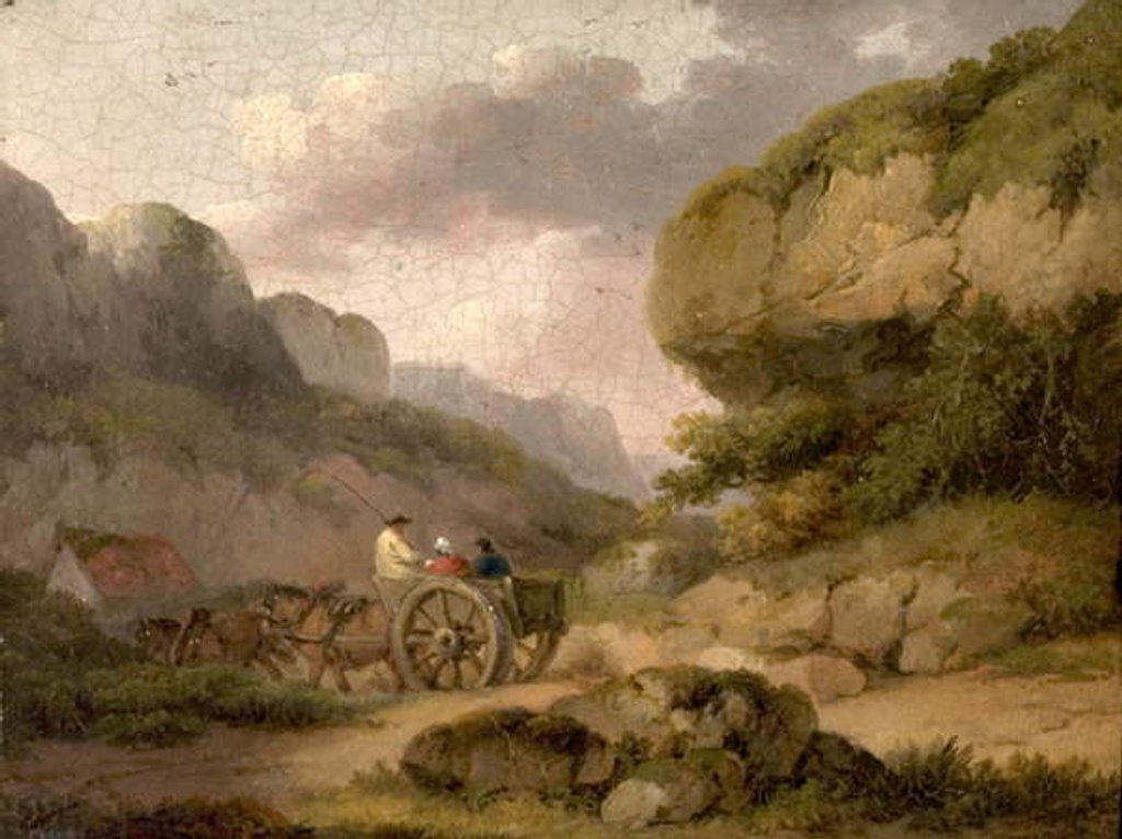 Detail of Landscape with Horses, Cart and Figures by George Morland