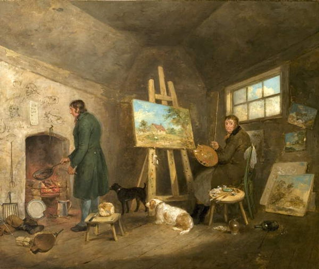 Detail of The Artist in His Studio and His Man Gibbs, 1802 by George Morland