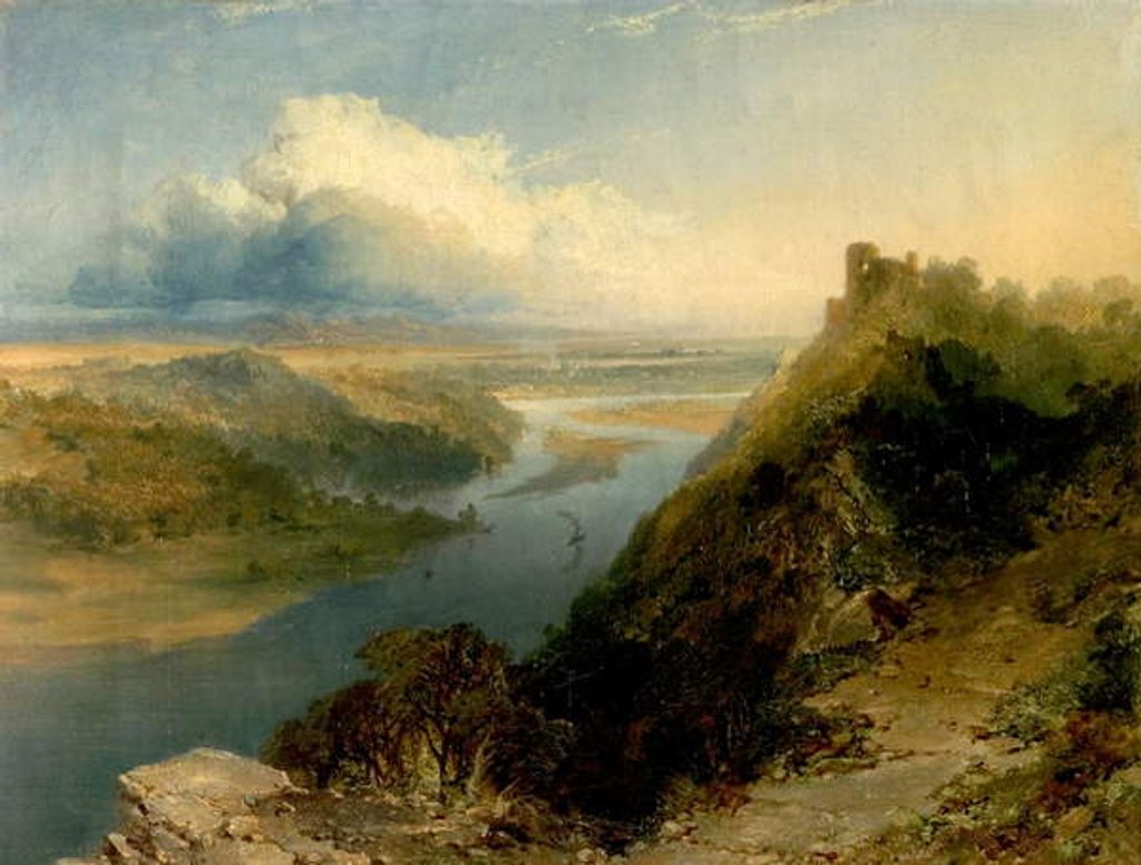 Detail of Arundel Castle, West Sussex, and Stream, 1855 by Edmund John Niemann