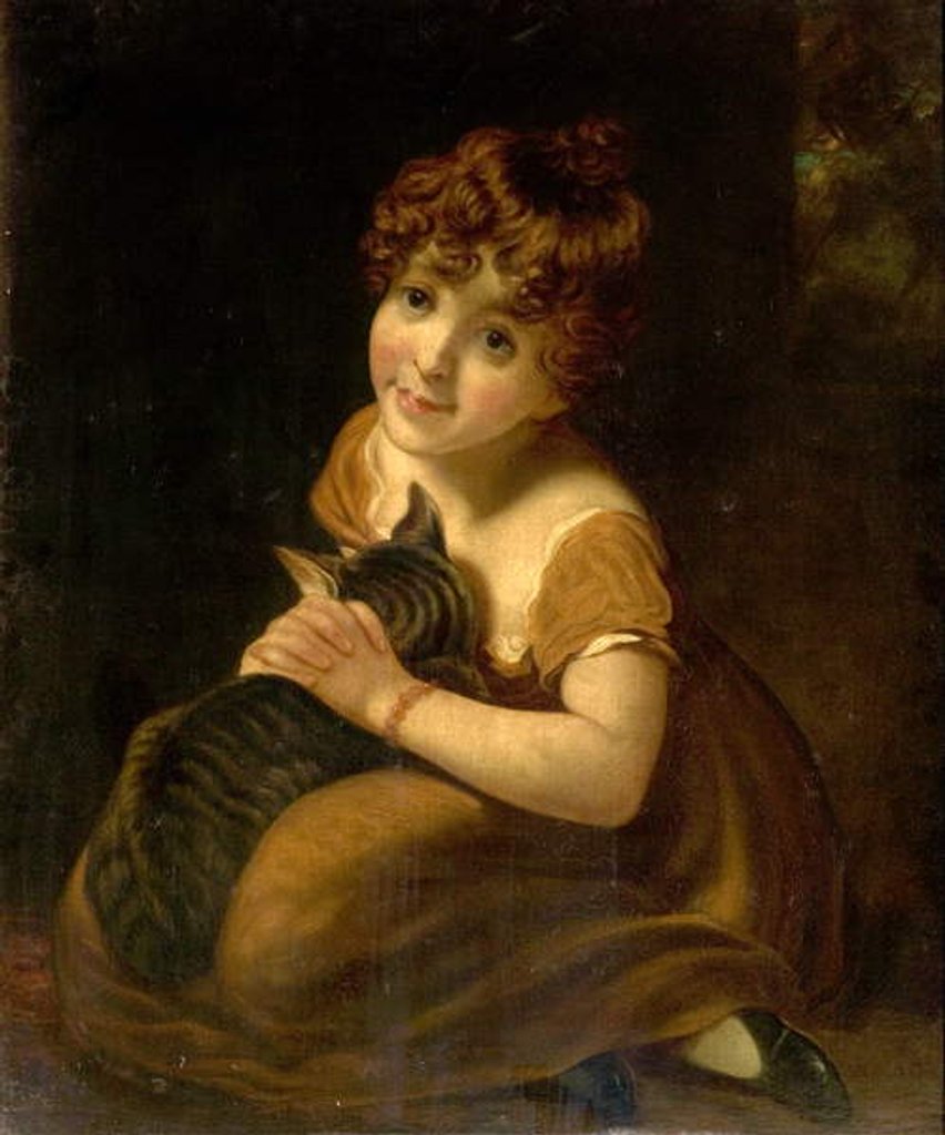 Detail of Girl with a Cat by John Opie