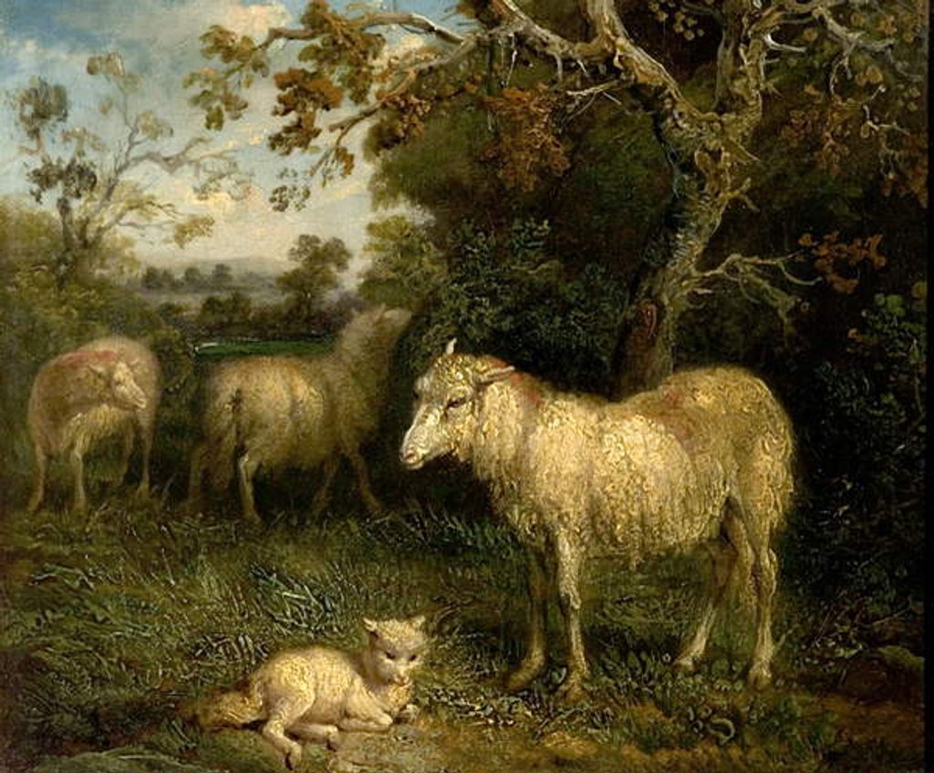 Detail of Landscape with Sheep by James Ward
