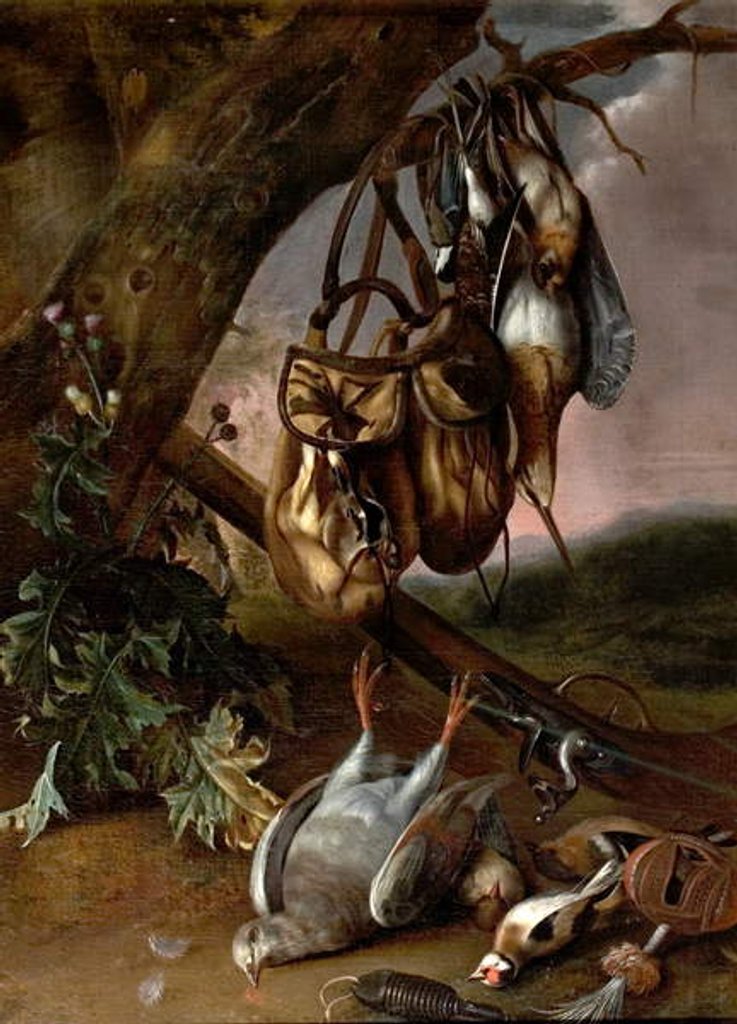 Detail of Still Life with Dead Game by Pieter Withoos