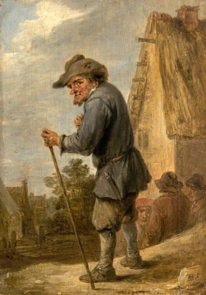 Detail of Village Scene with Four Peasants by David the Younger Teniers