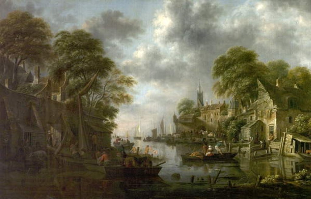Detail of River Scene with Boats and Figures, 1665 by Claes Molenaer