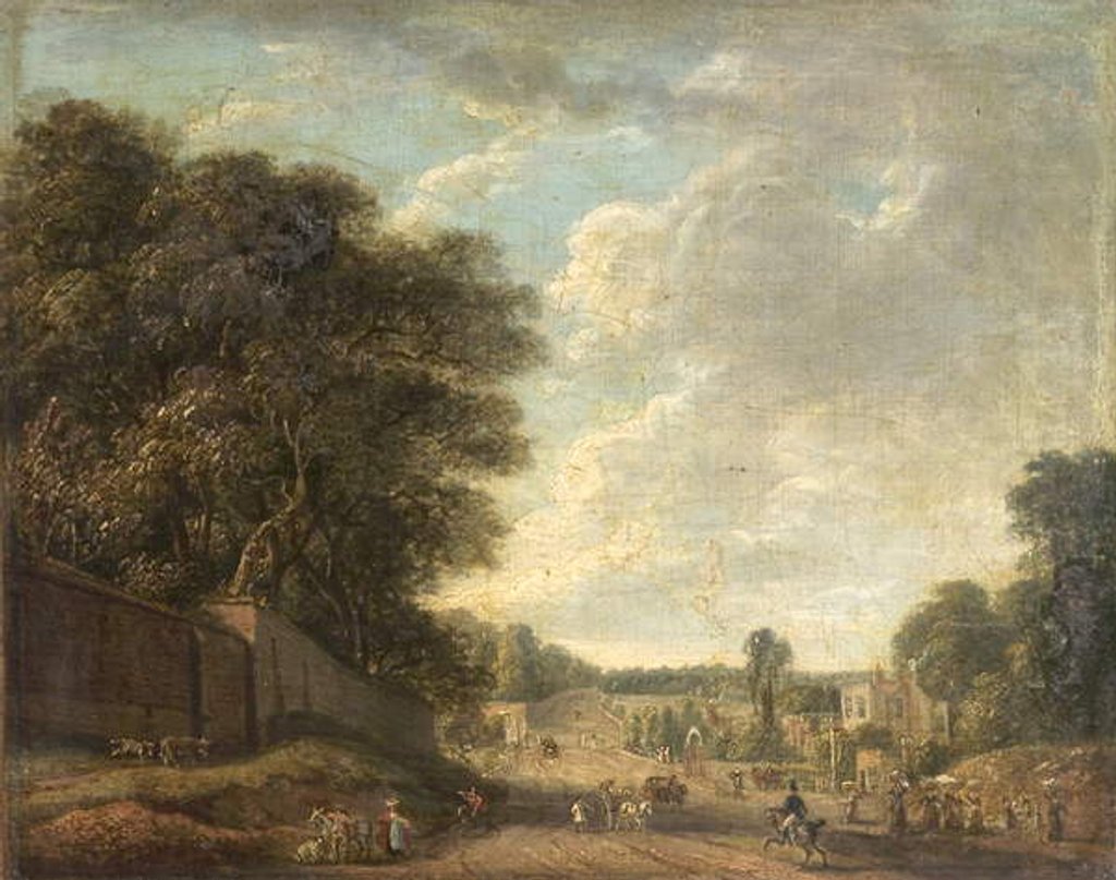 Detail of Bayswater Road, London, near the Old Temple Gate, 1806 by Paul Sandby