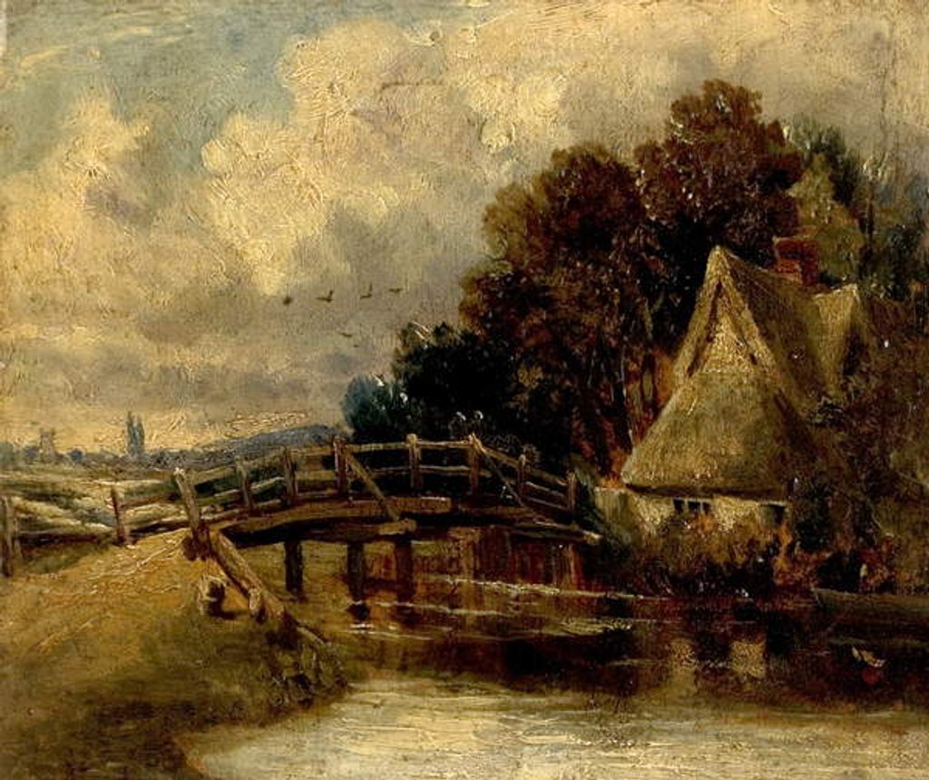 Detail of On the Stour near East Bergholt, Suffolk by John Constable (after)