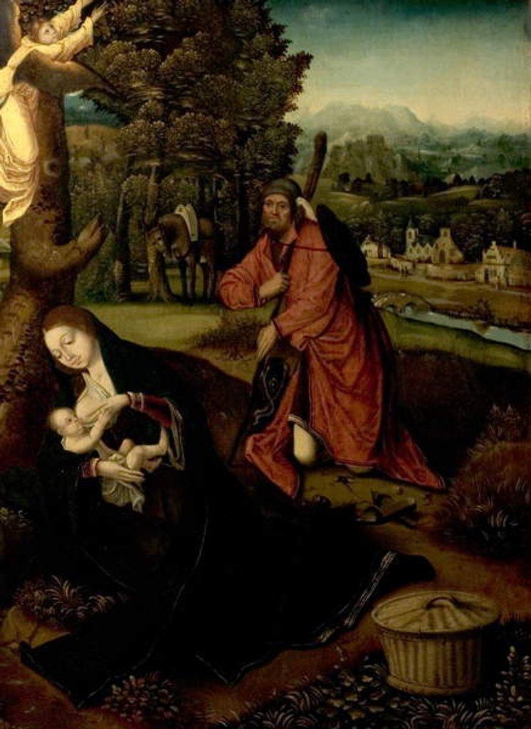 Detail of The Rest on the Flight into Egypt by Master of the Antwerp Adoration
