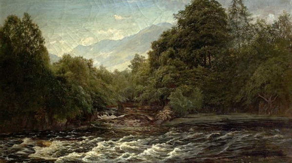 Detail of The Salmon Pool, 1880 by Alfred Pizzey Newton