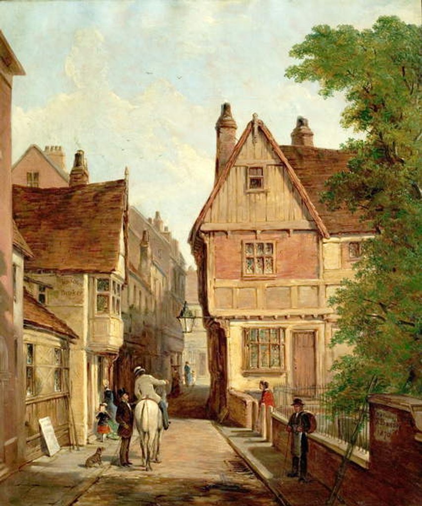 Detail of Old Houses, St. Peters Gate, Nottingham, 1842, 1870 by Reuben Bussey