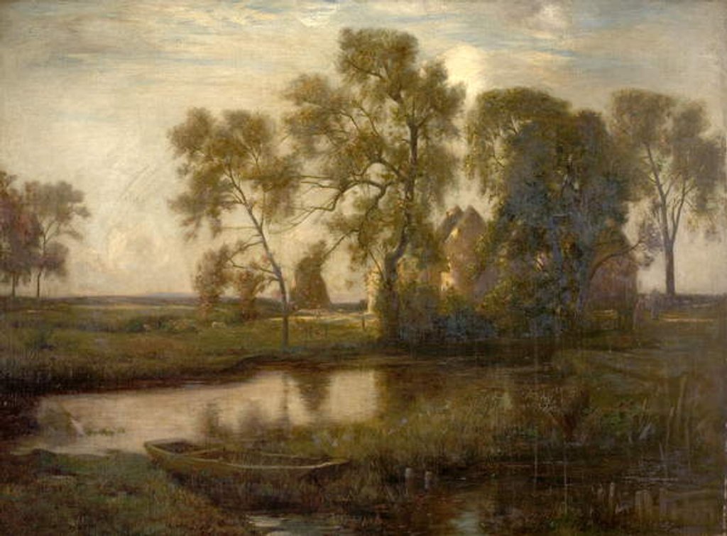 Detail of A Marshland Farm by James Coutts Michie
