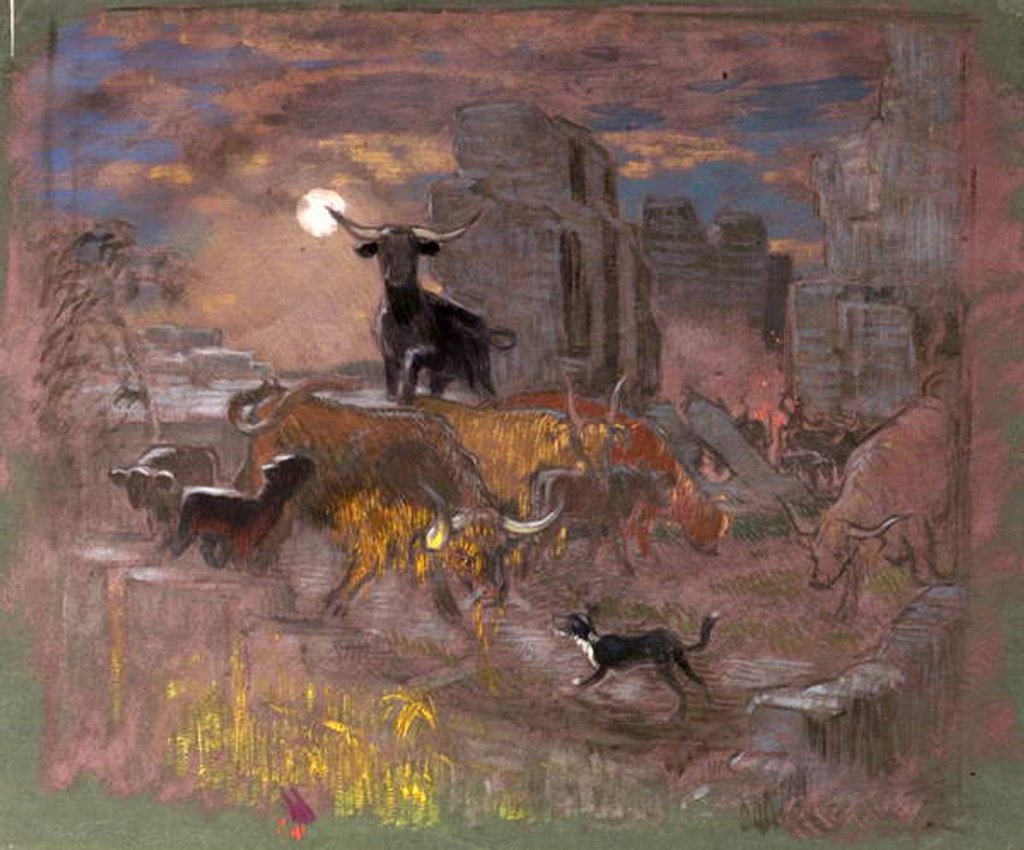 Detail of Study for 'Highland Raiders'. c.1918 by William Shackleton