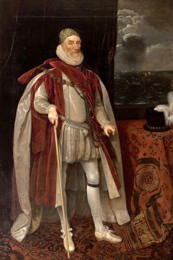 Detail of Lord Howard of Effingham, 17th century by Daniel Mytens