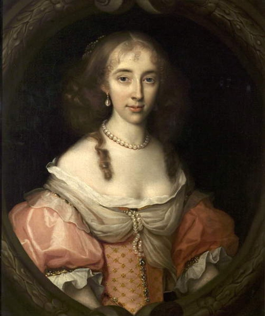 Detail of Magdalen Aston, Lady Burdett, 1669 by John Michael Wright
