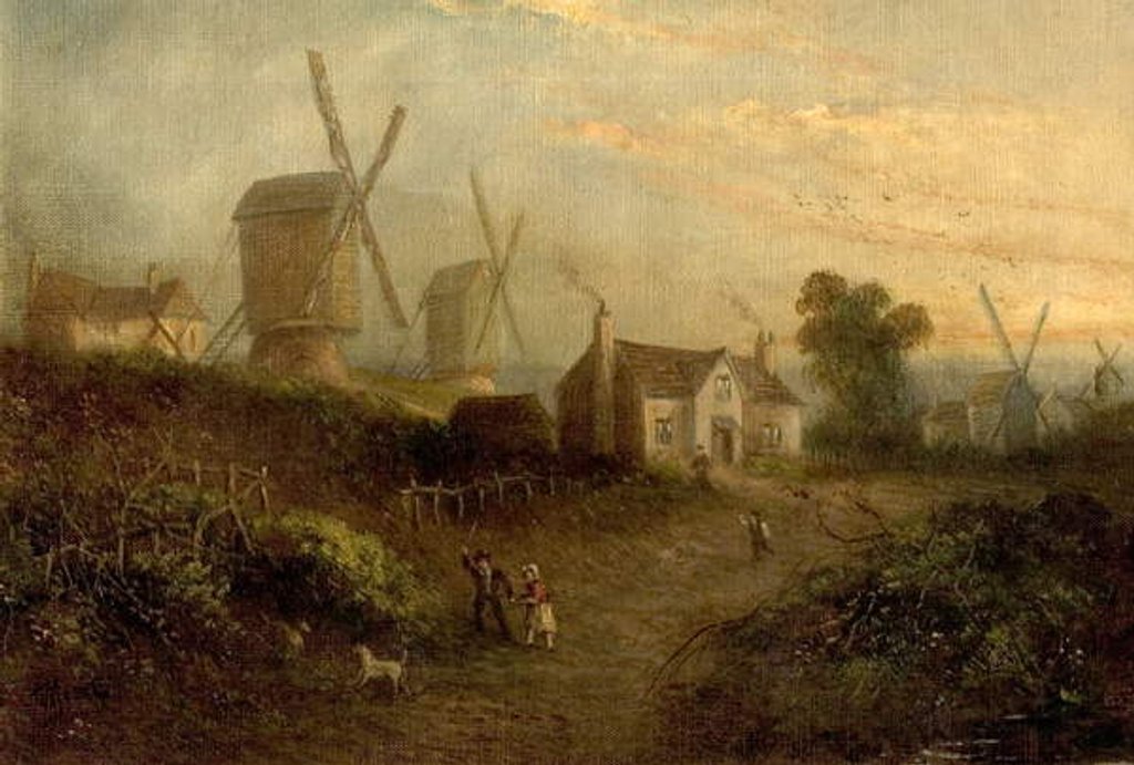 Detail of Mills and Gorse Bushes in Nottingham Forest, 1848 by Thomas Sturge Moore