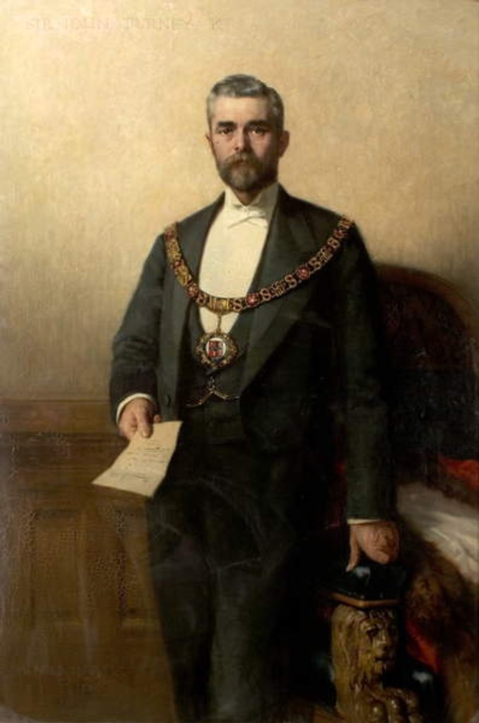 Detail of Alderman Sir John Turbey, Kt, 1889 by Alfred Hartley