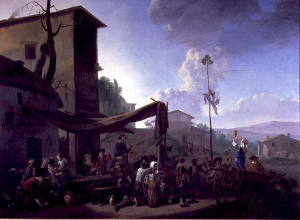 Detail of Village Scene with Peasants Merrymaking by Johannes Lingelbach