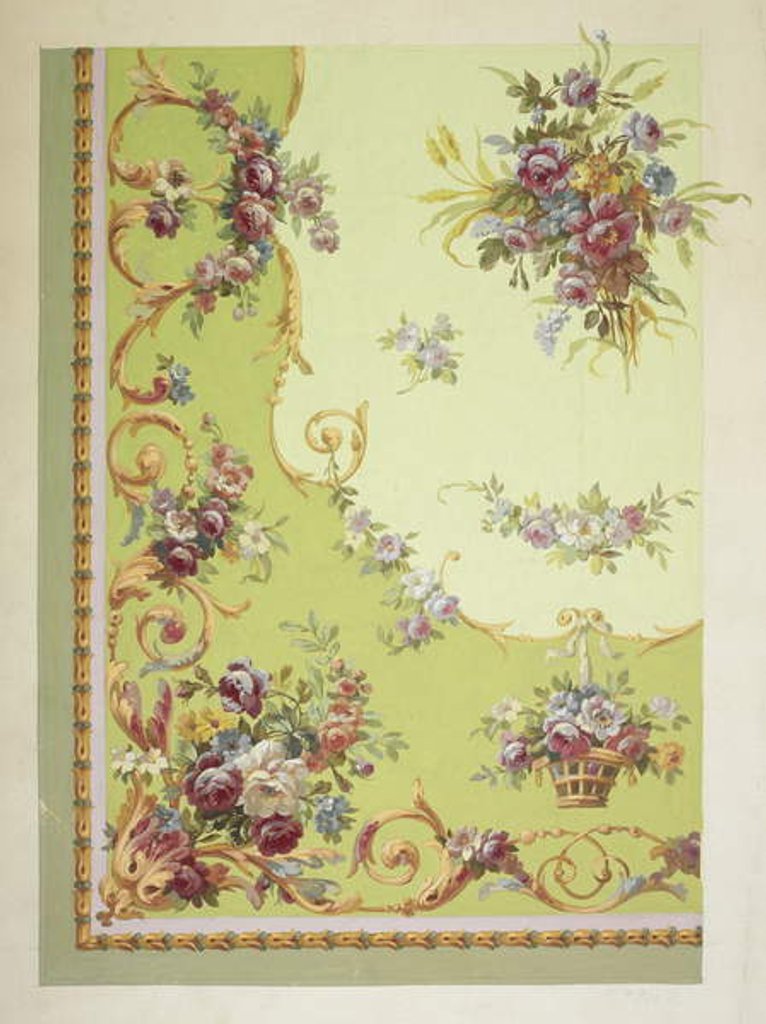 Detail of Carpet design by English School