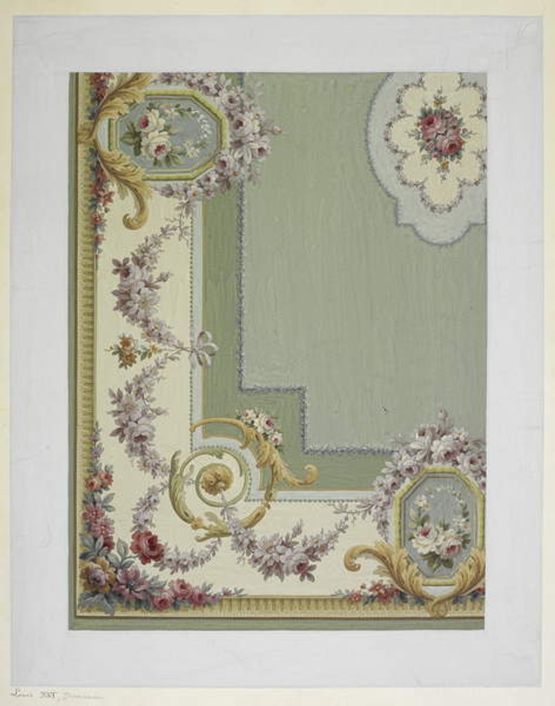 Detail of Carpet design by English School