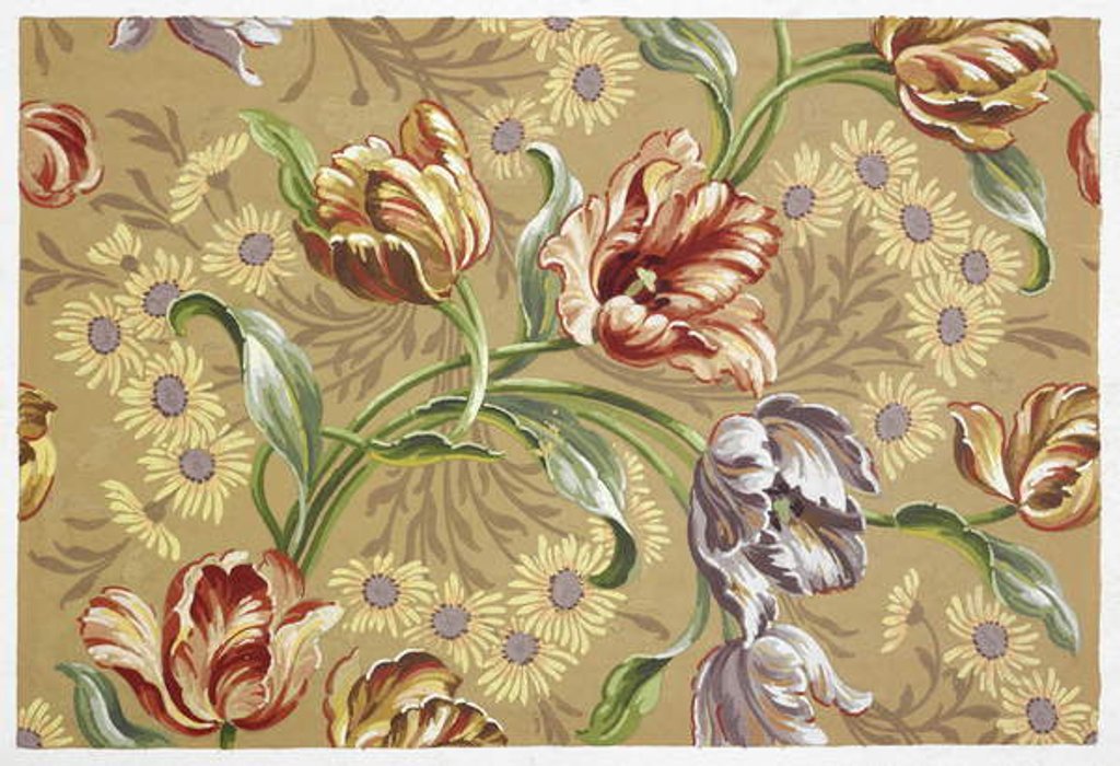 Detail of Carpet design by English School