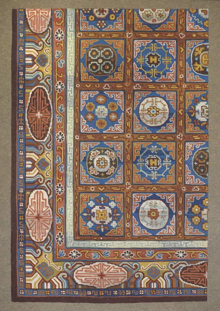 Detail of Carpet design by English School