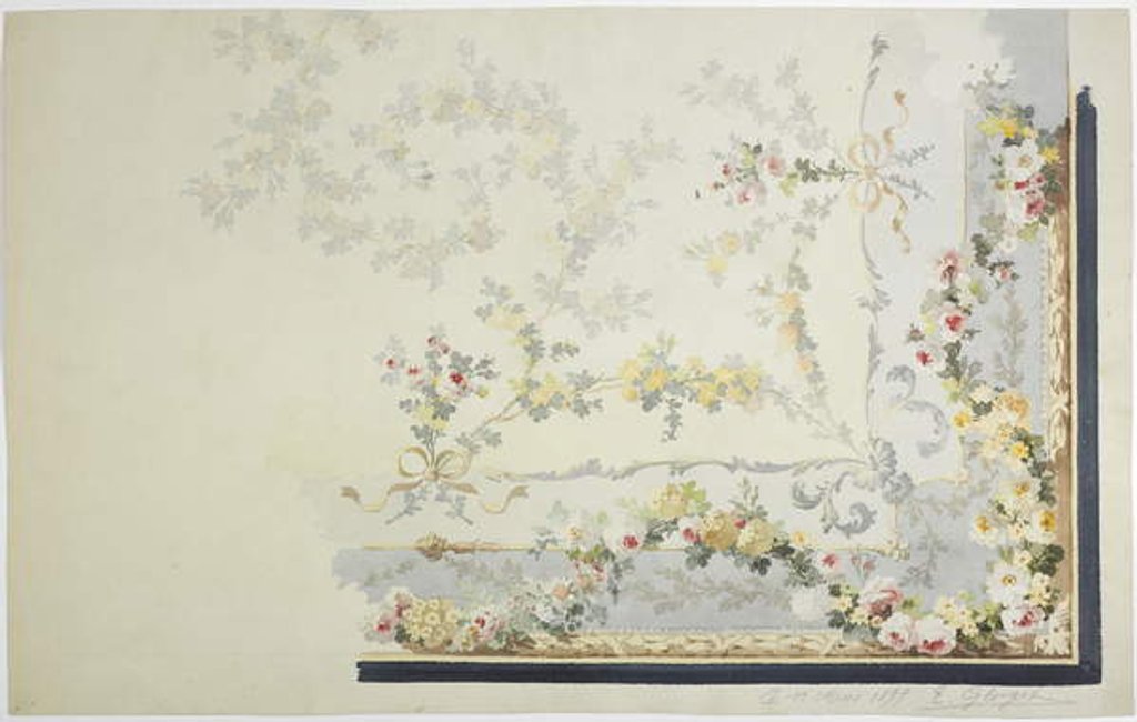 Detail of Carpet design by English School