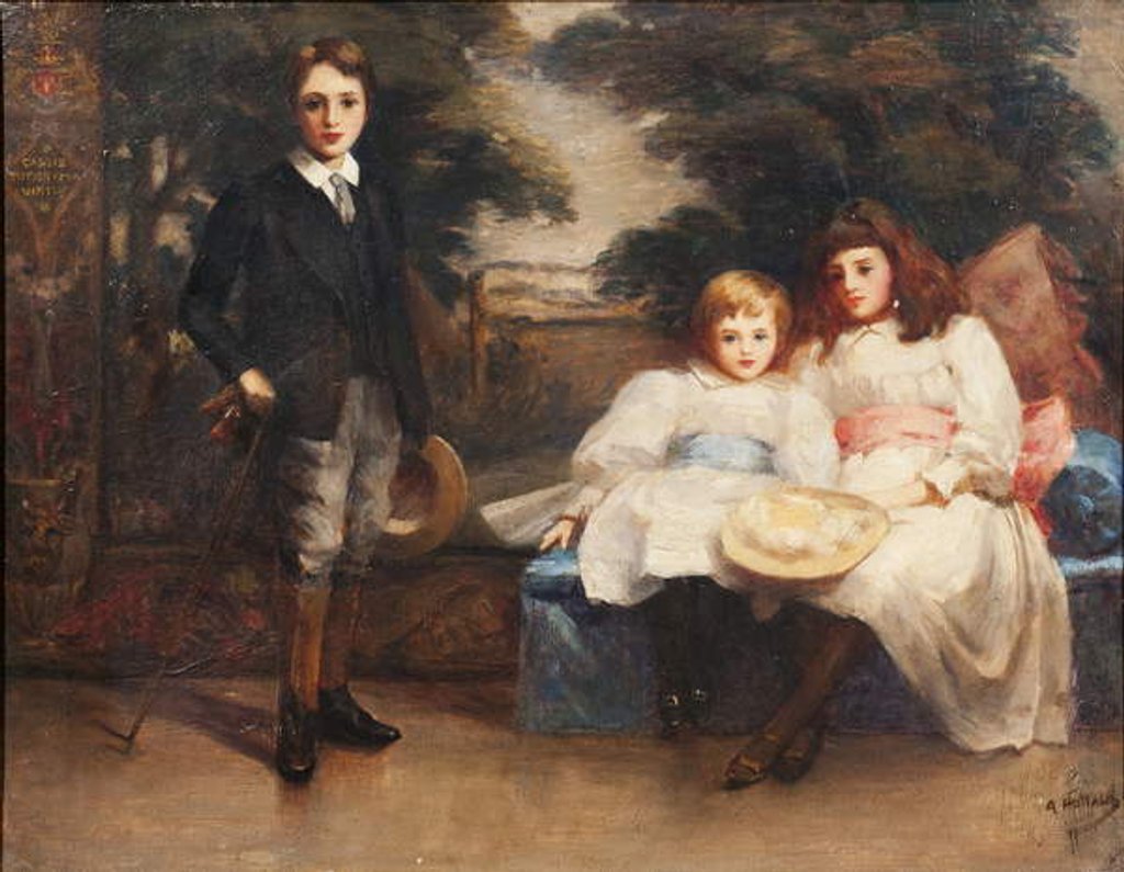 Detail of The Three Children of the 4th Marquis of Cholmondeley by Ada Holland