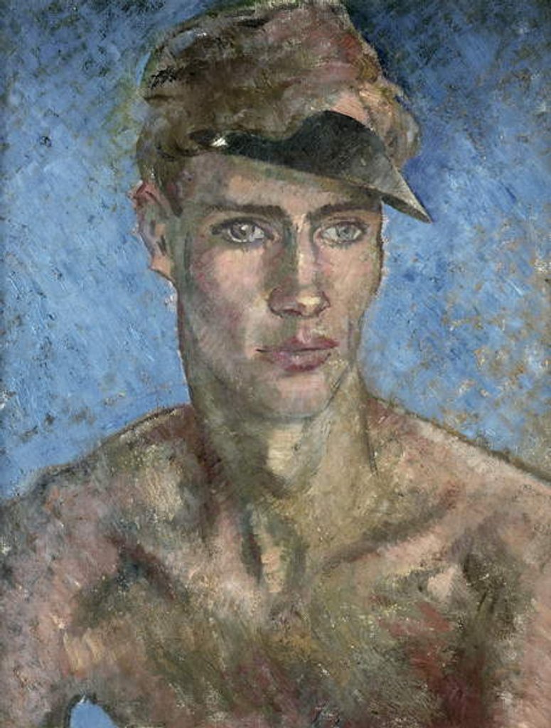 Detail of Young Man Wearing a Sun Visor by Glyn Warren Philpot