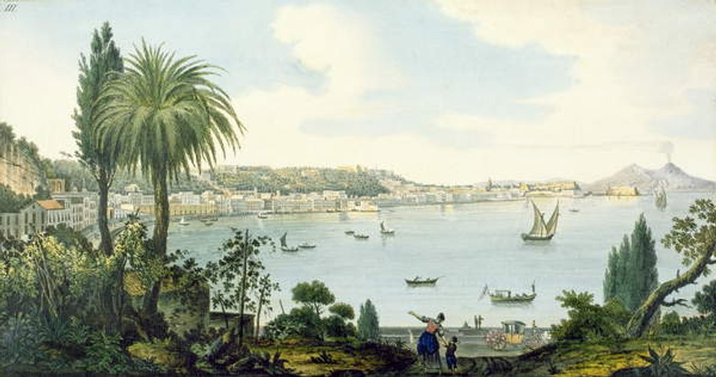 Detail of View of the Bay of Naples and Vesuvius by English School