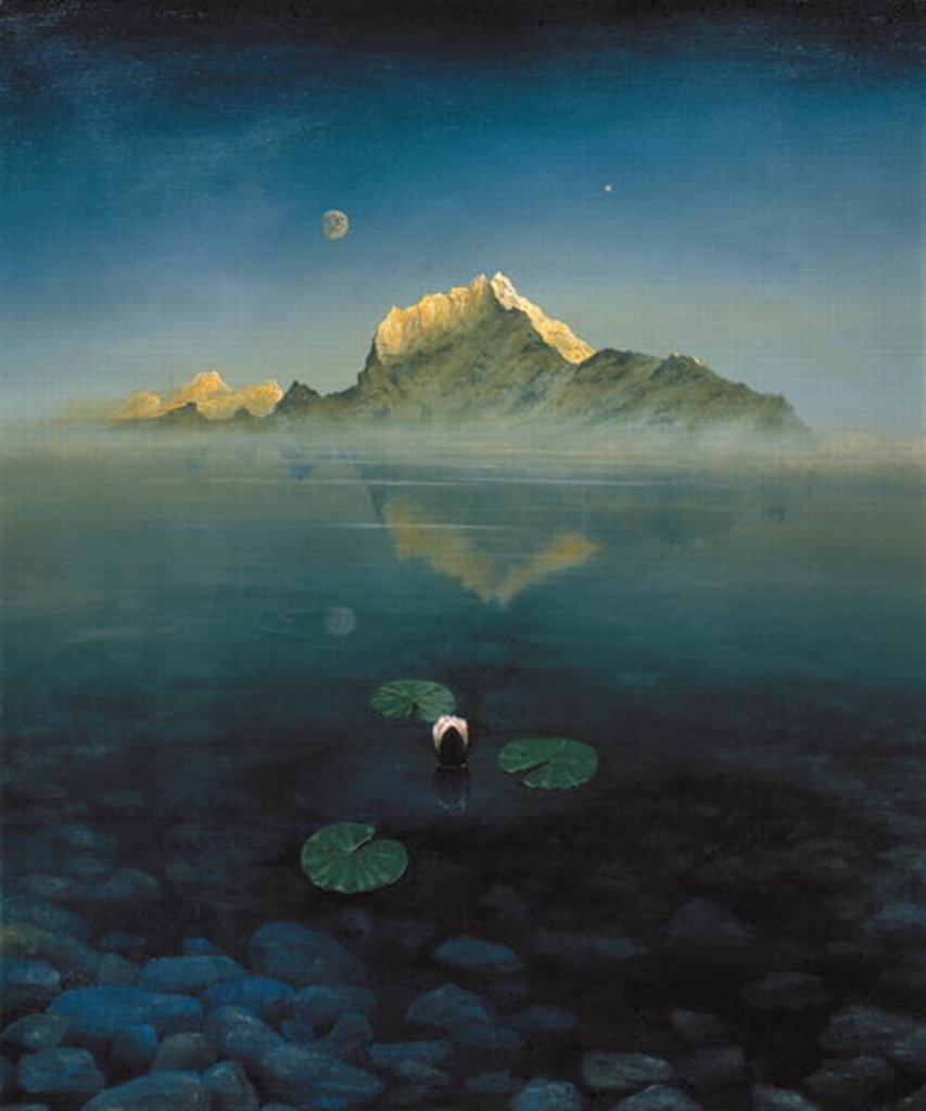 Detail of Mountain over Lake by Simon Cook